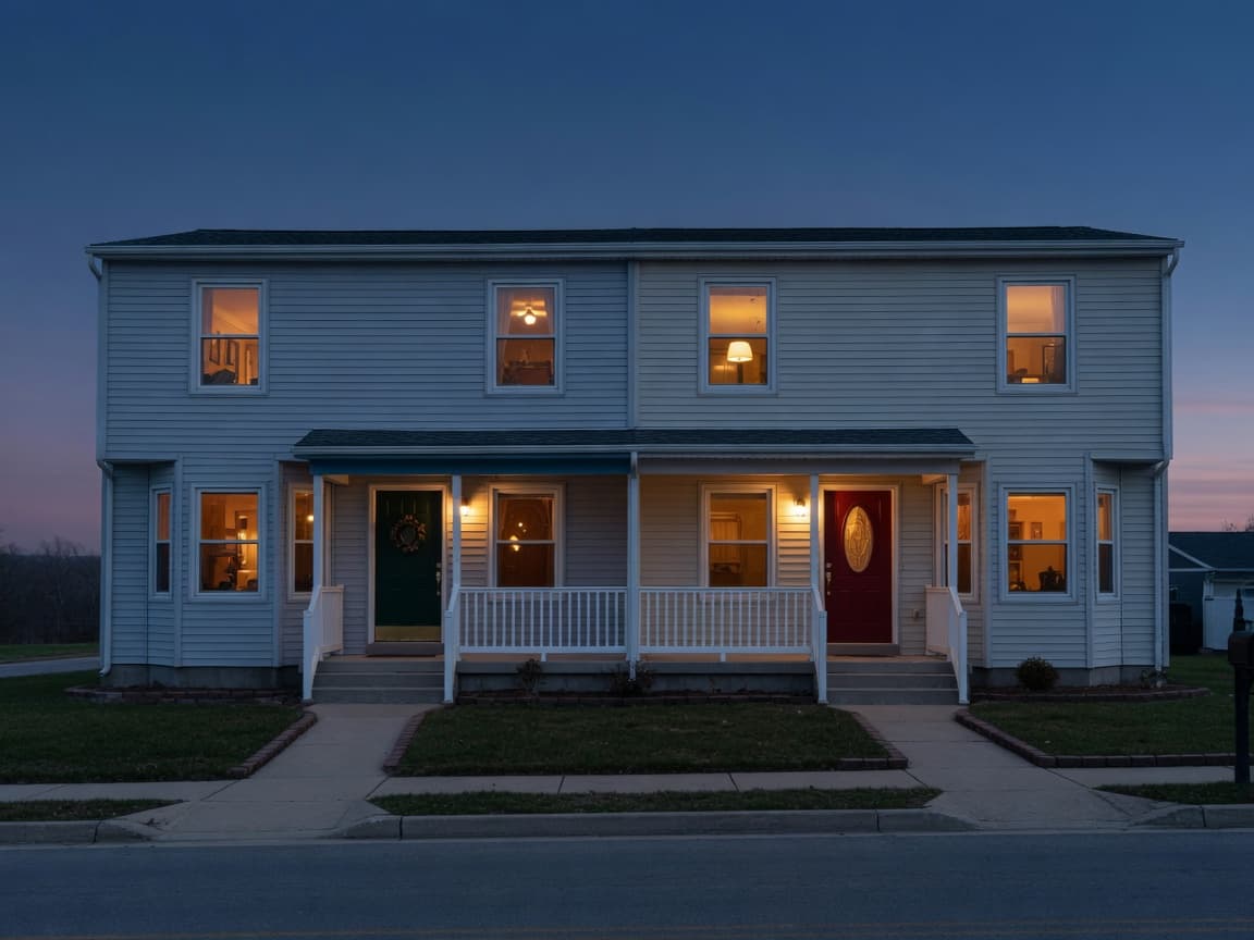 Side-by-side duplex with two front doors